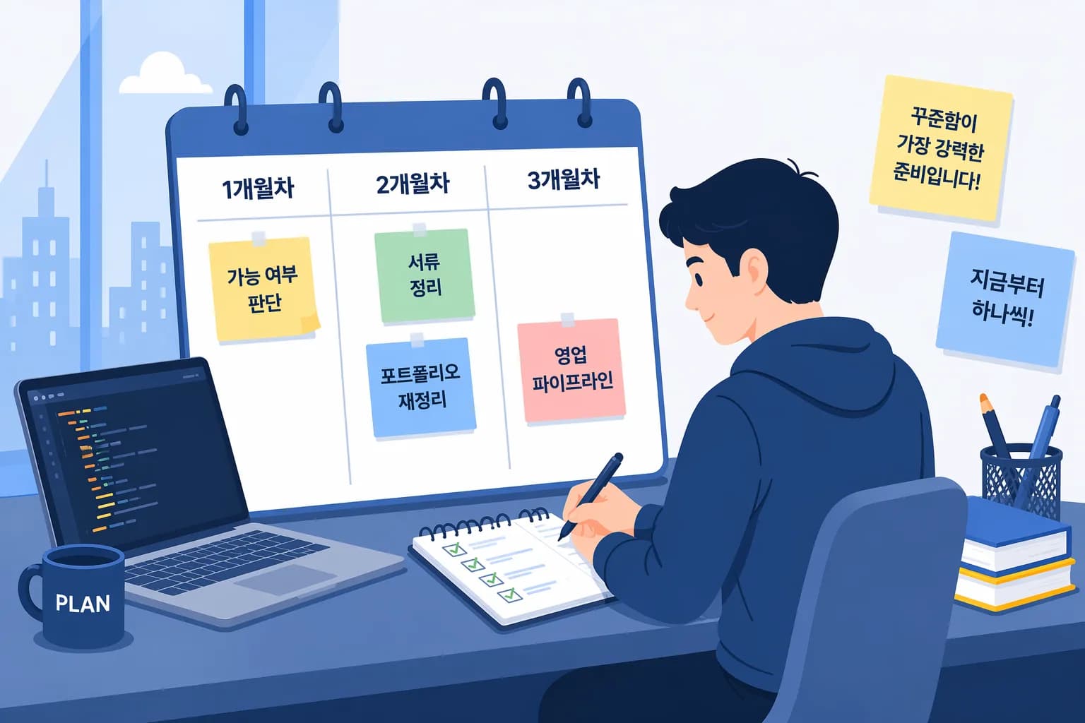 안전하게 퇴사하기: 프리랜서 전향을 위한 3개월 준비 로드맵 대표 이미지